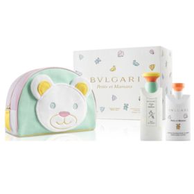 BVLGARI PETITS ET MAMANS 3 PCS SET: 3.4 EAU DE TOILETTE SPRAY + 2.5 BODY LOTION + POUCH