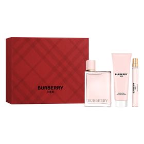 BURBERRY HER 3 PCS SET: 3.3 EAU DE PARFUM SPRAY + 0.33 EAU DE PARFUM SPRAY + 2.5 BODY LOTION