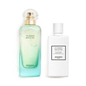 HERMES UN JARDIN SUR LE NIL 2 PCS SET FOR WOMEN: 3.3 EAU DE TOILETTE SPRAY + 2.7 BODY LOTION