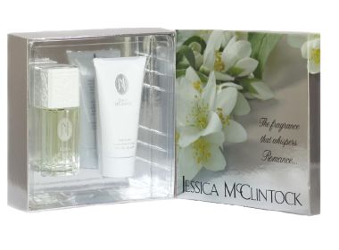 JESSICA McCLINTOCK 2 PCS SET: 3.4 EAU DE PARFUM SPRAY+ 5 OZ BODY LOTION (HARD BOX)