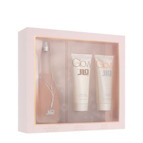 J LO GLOW 3 PCS SET FOR WOMEN: 3.4 EAU DE TOILETTE SPRAY + 2.5 BODY LOTION + 2.5 SHOWER GEL