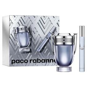 PACO RABANNE INVICTUS 2 PCS SET FOR MEN: 3.4 EAU DE TOILETTE SPRAY + 0.34 EAU DE TOILETTE SPRAY..