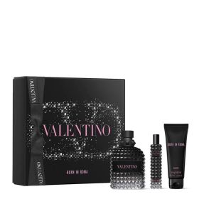 VALENTINO UOMO BORN IN ROMA 3 PCS SET: 3.4 EAU DE TOILETTE SPRAY + 0.5 EAU DE TOILETTE SPRAY + 2.5 SHOWER GEL