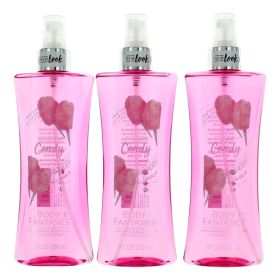 Cotton Candy by Body Fantasies, 3 Pack 8 oz Fragrance Body Spray for Women