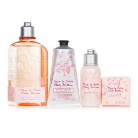 L'OCCITANE - Cherry Blossom Box Set: Shower Gel 250ml + Shimming Lotion 75ml + Hand Cream 75ml + Perfumed Soap 50g 698716 4pcs